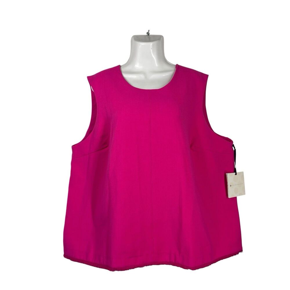 Victoria Beckham For Target 3X Top Sleeveless Pink Fringe Hem NWT Tank Blouse